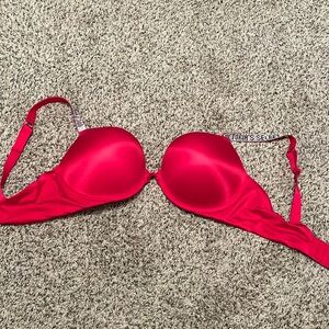 Red Victoria Secret Bra. Jewels on straps.